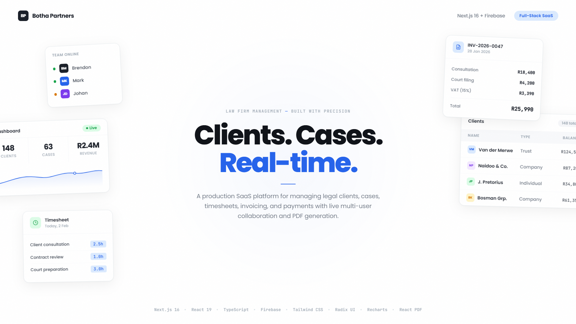 Botha Partners legal practice management system